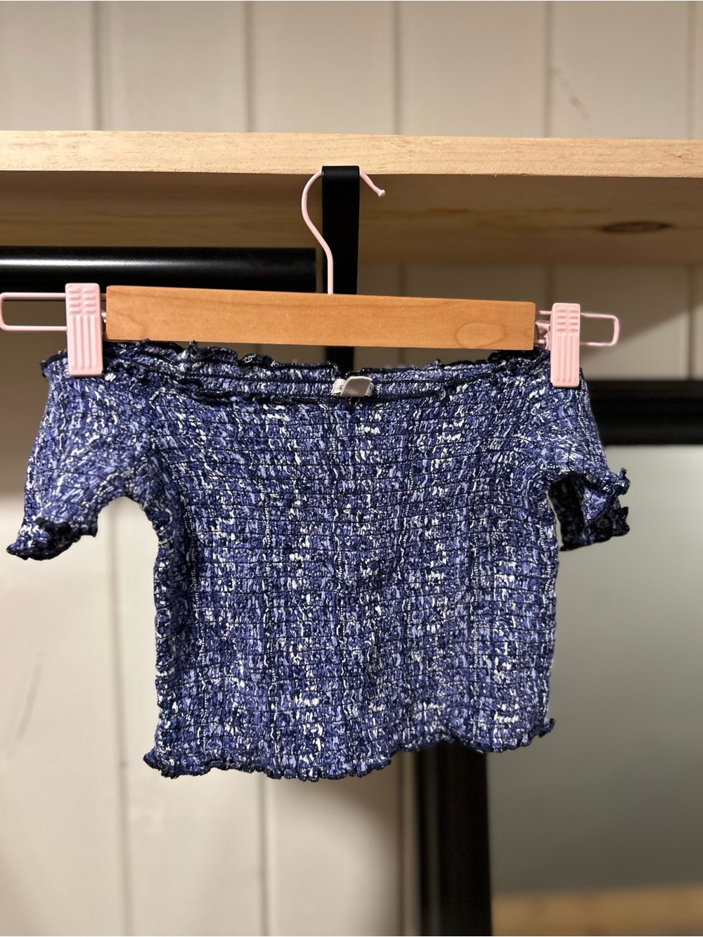 Ecoté by Urban Outfitters Smocked Off-Shoulder Crop Top
